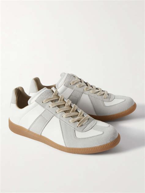 Replica leather sneakers in white 